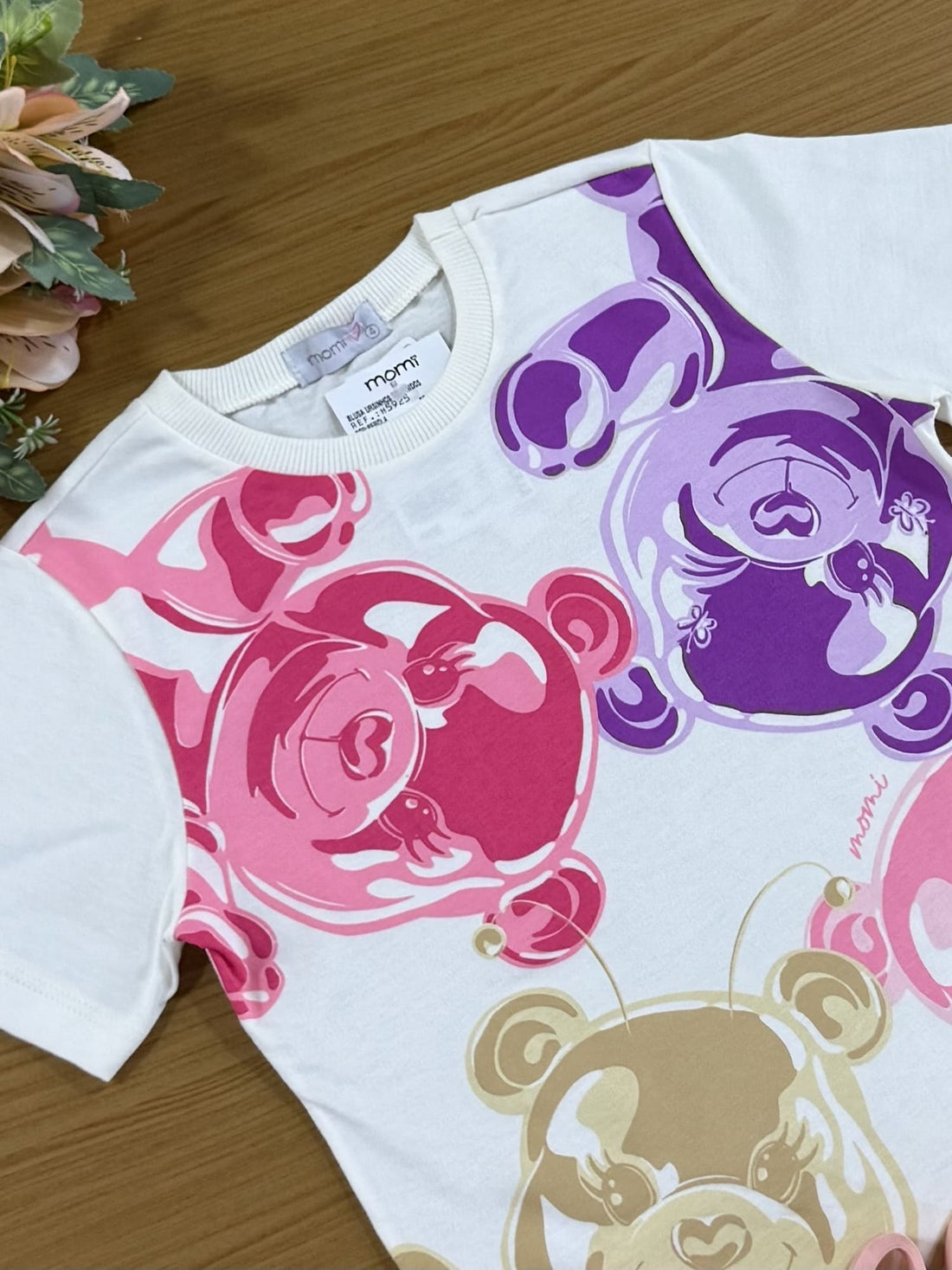Blusa Infantil Momi Inverno Manga Longa Off White Ursinhos
