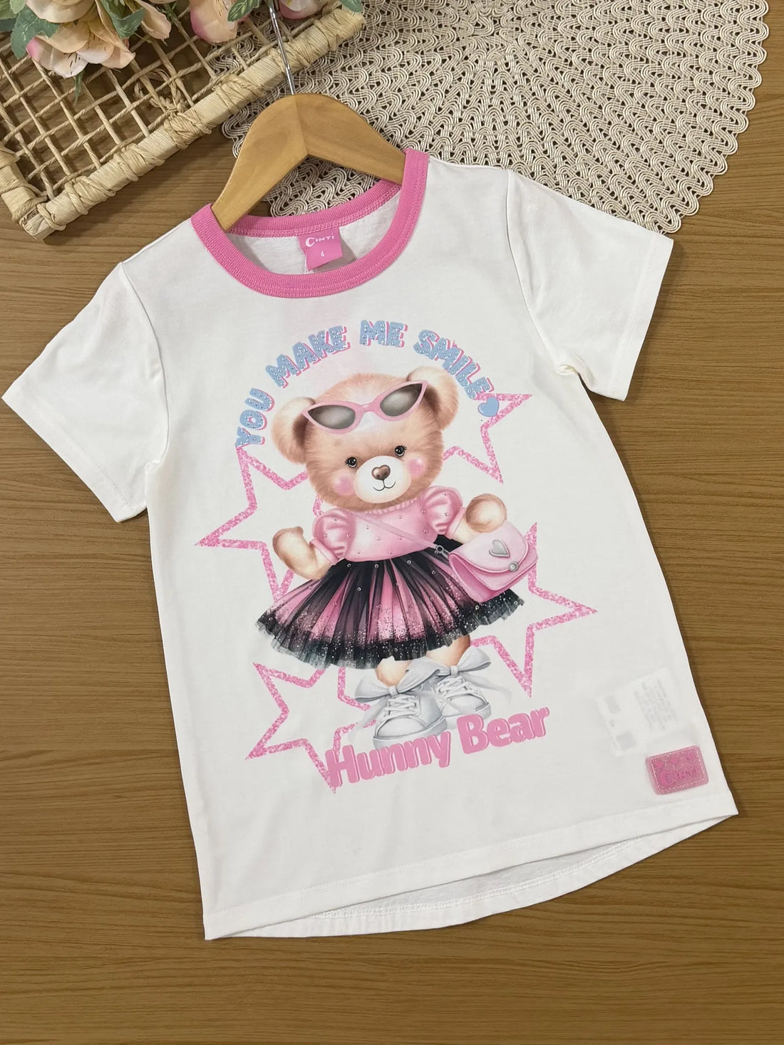 Conjunto Infantil Cinti Inverno Com Calça e Blusa Manga Curta Branca Fashion