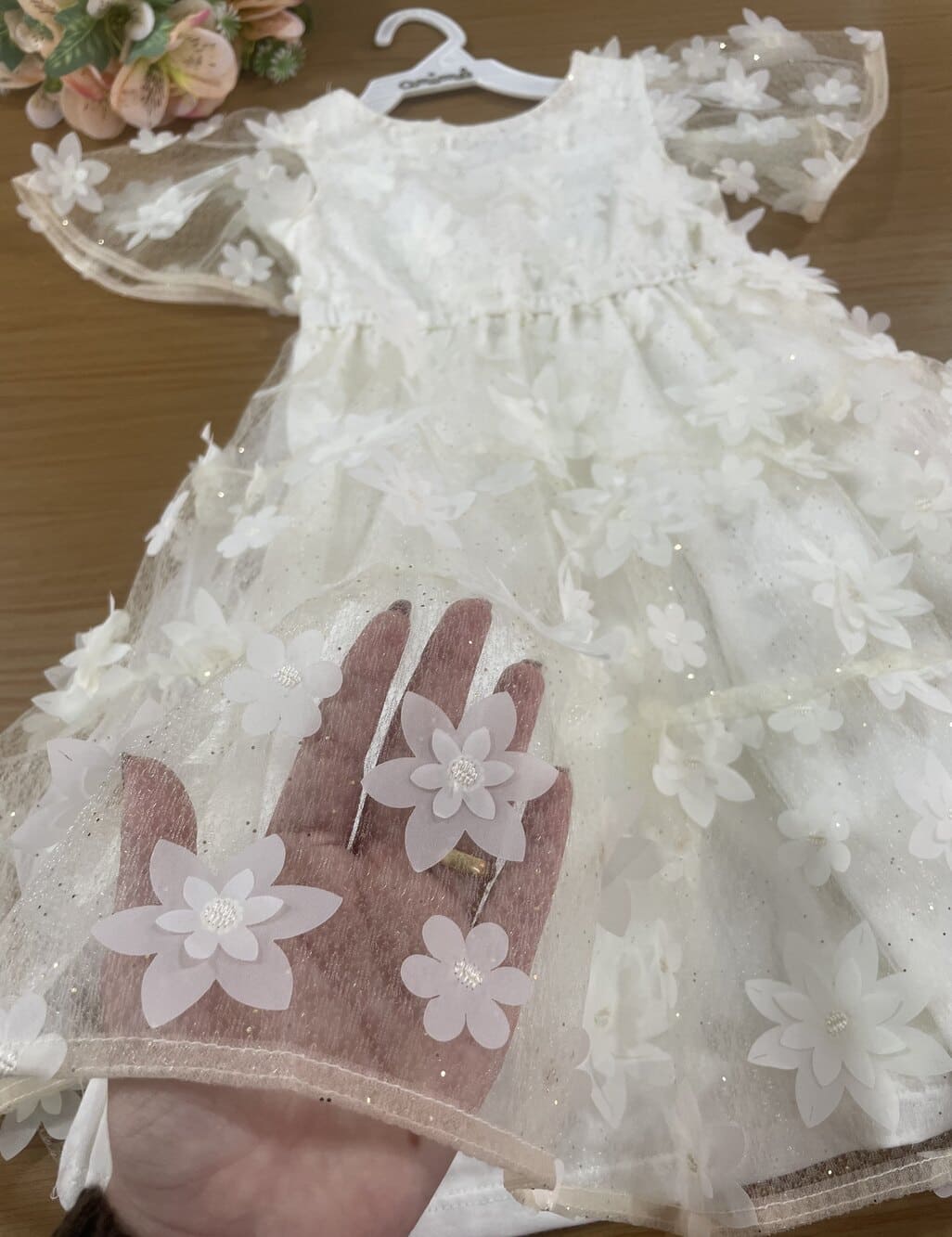 Vestido Infantil Animê Verão Tule Flores