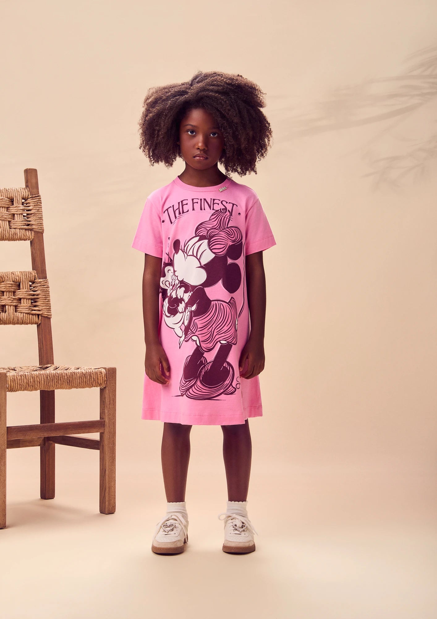Vestido Infantil Animê Rosa Minnie The Finest Dinsey