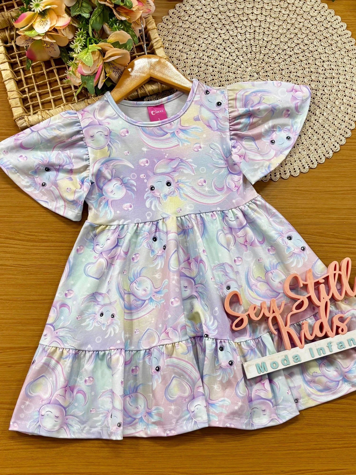 Vestido Infantil Cinti Lilás Axolote