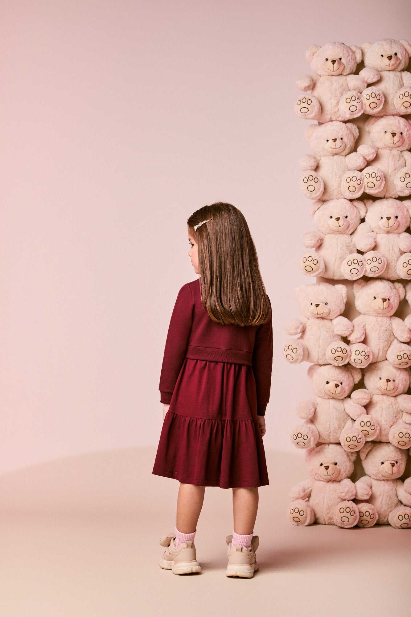 Vestido Infantil Momi Inverno Vinho Always Super Cute
