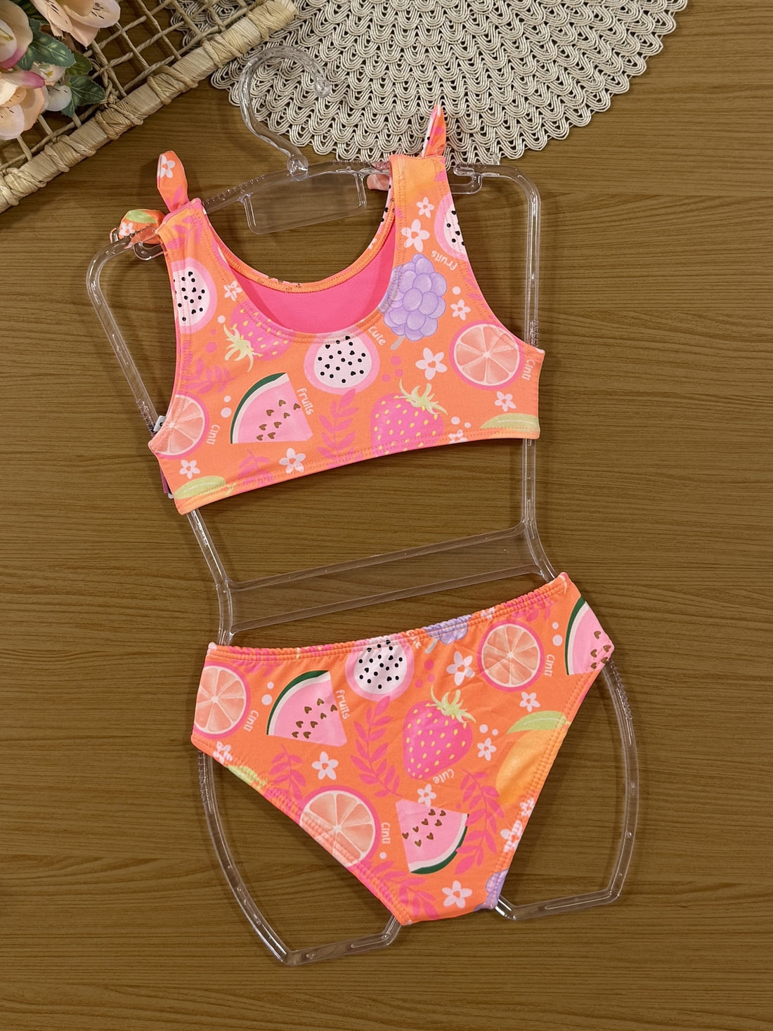 Biquíni Infantil Cinti Verão Laranja Frutinhas