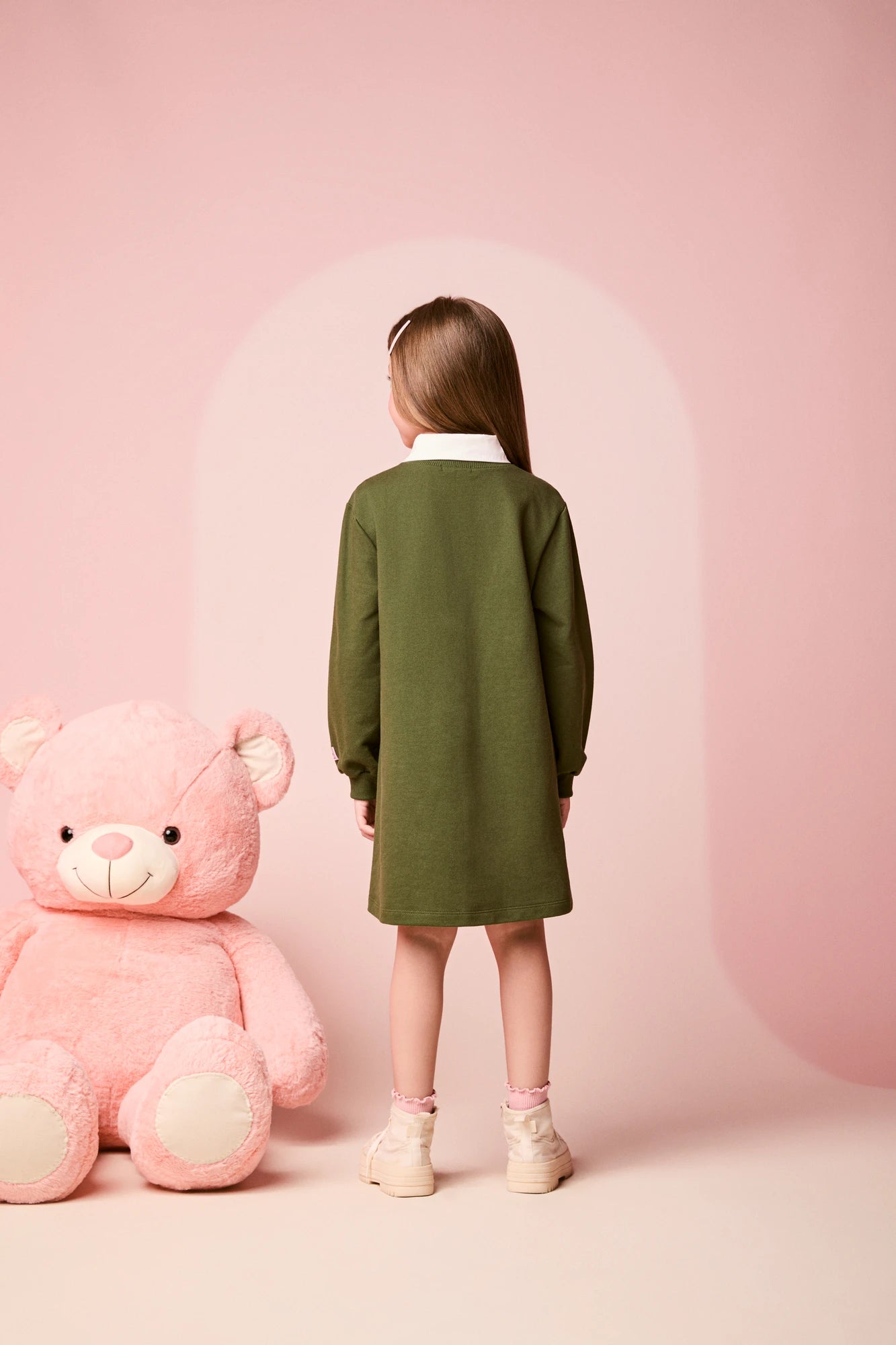 Vestido Infantil Momi Inverno Verde Tico e Teco Bolsinha 3D