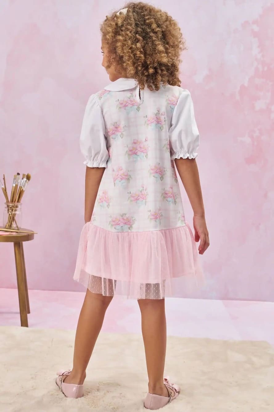 Vestido Infantil Kukie Verão Branco Florzinha