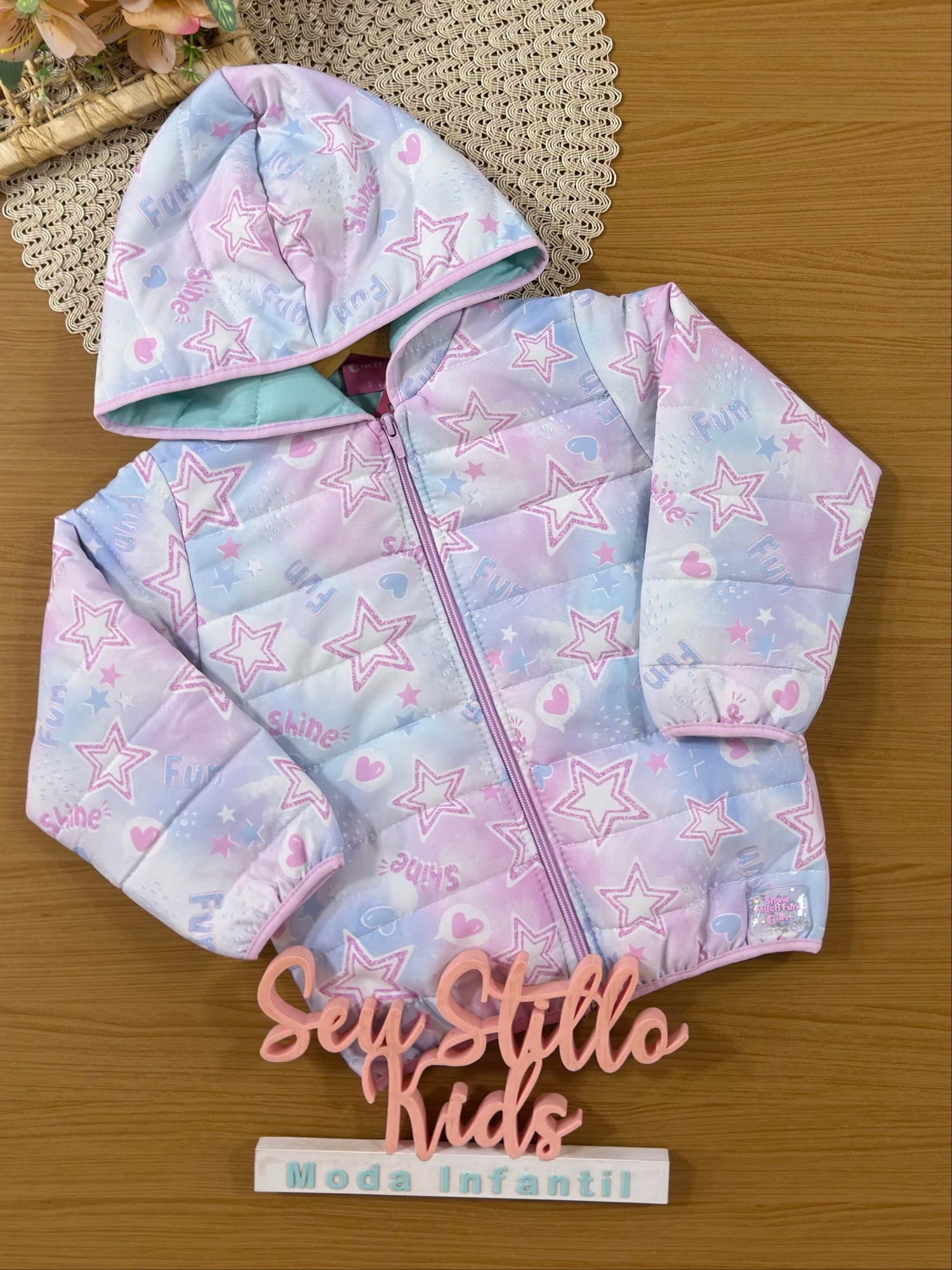 Jaqueta Infantil Cinti Inverno Colorido Estrelinhas