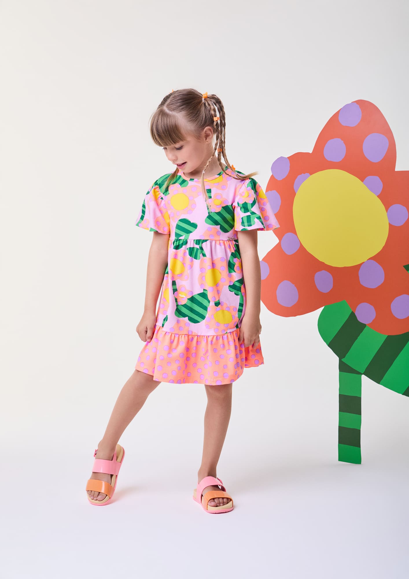 Vestido Infantil Bimbi Verão Lilas Floral