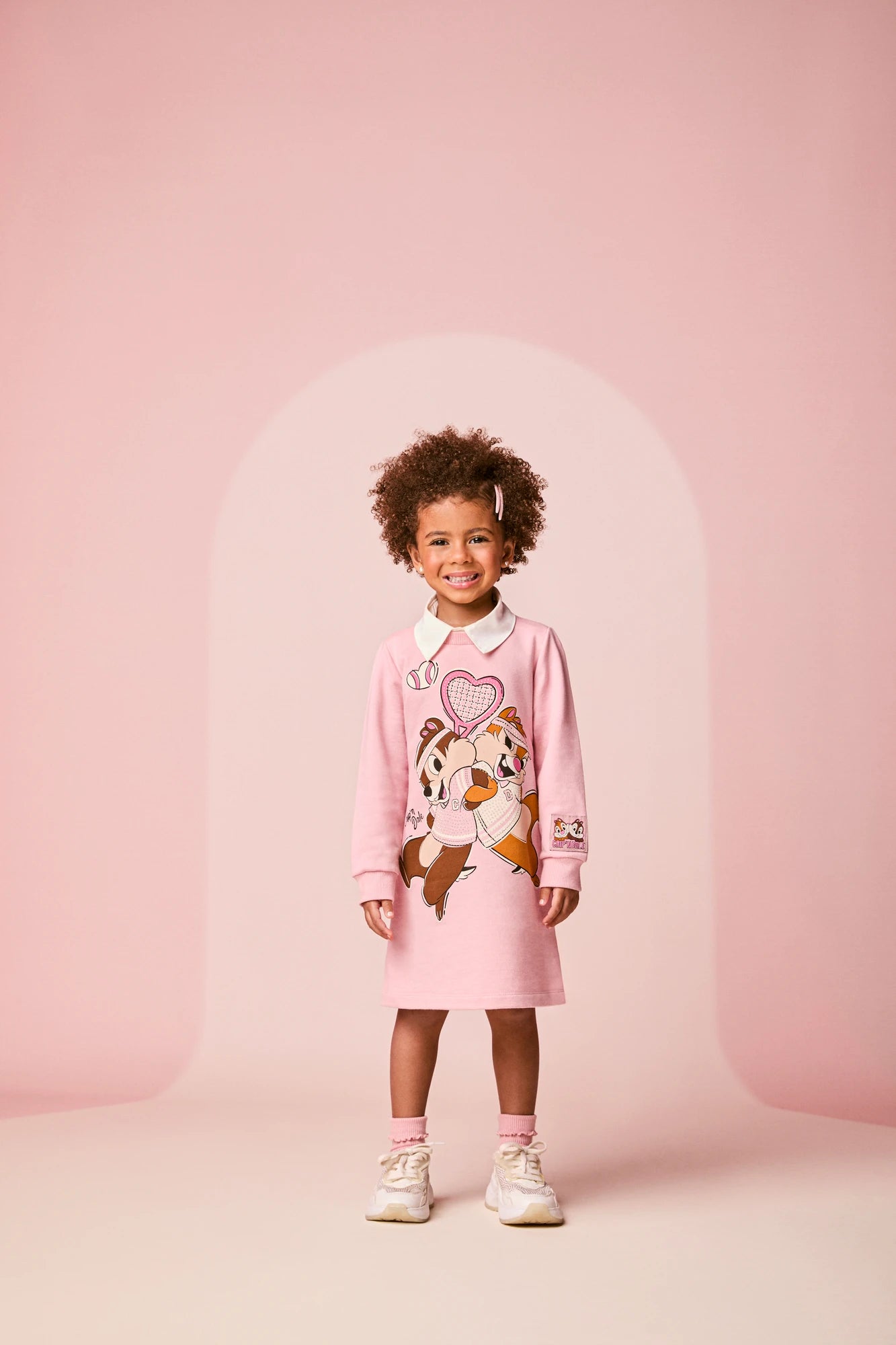 Vestido Infantil Momi Inverno Rosa Tico e Teco Tênista