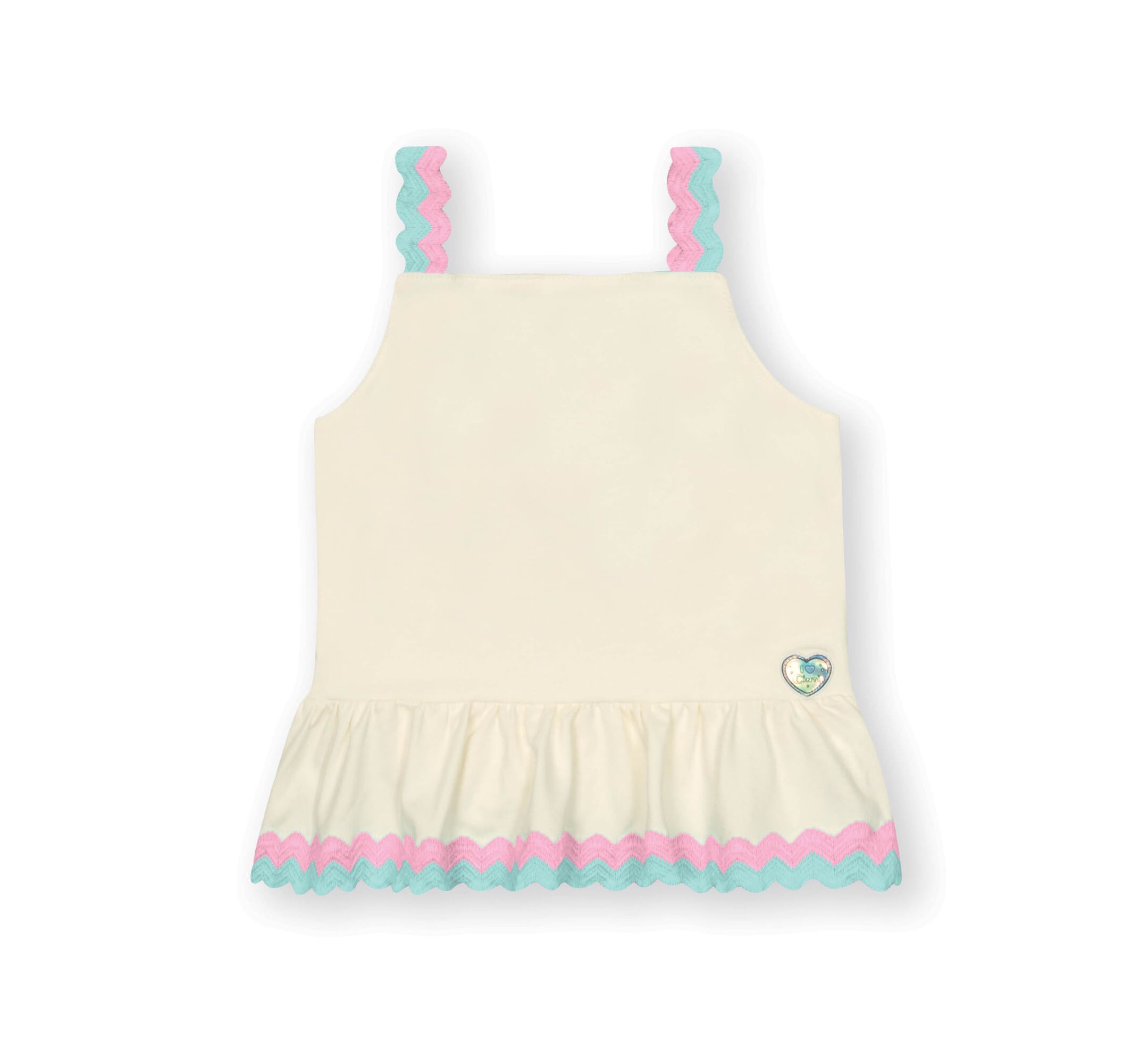 Conjunto Infantil Cinti Verão com Shorts Rosa e Cropped Branco