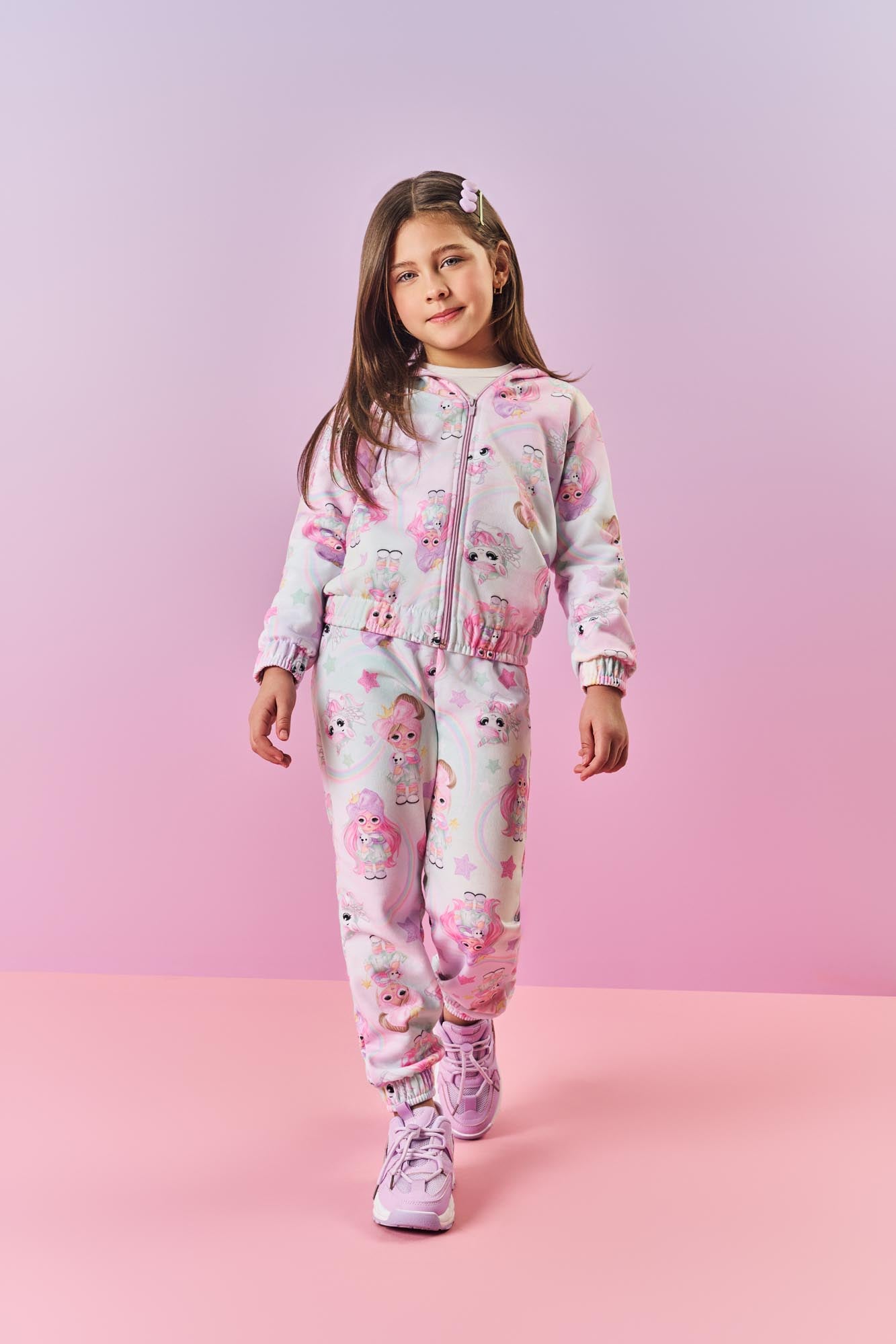 Conjunto Infantil Cinti Inverno Calça e Moletom Flanelado Brilhinho