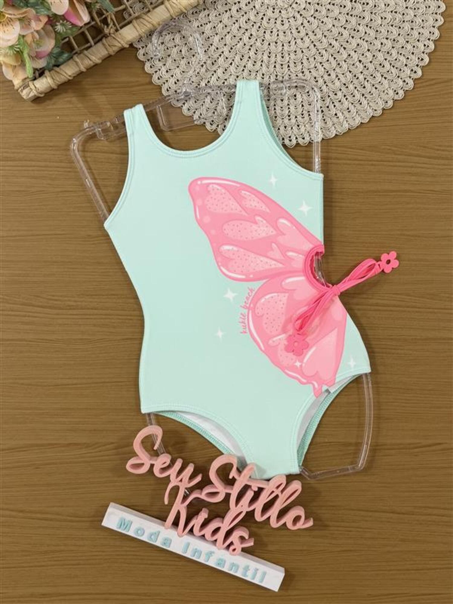 Maiô Infantil Kukiê Verão Verde Borboleta