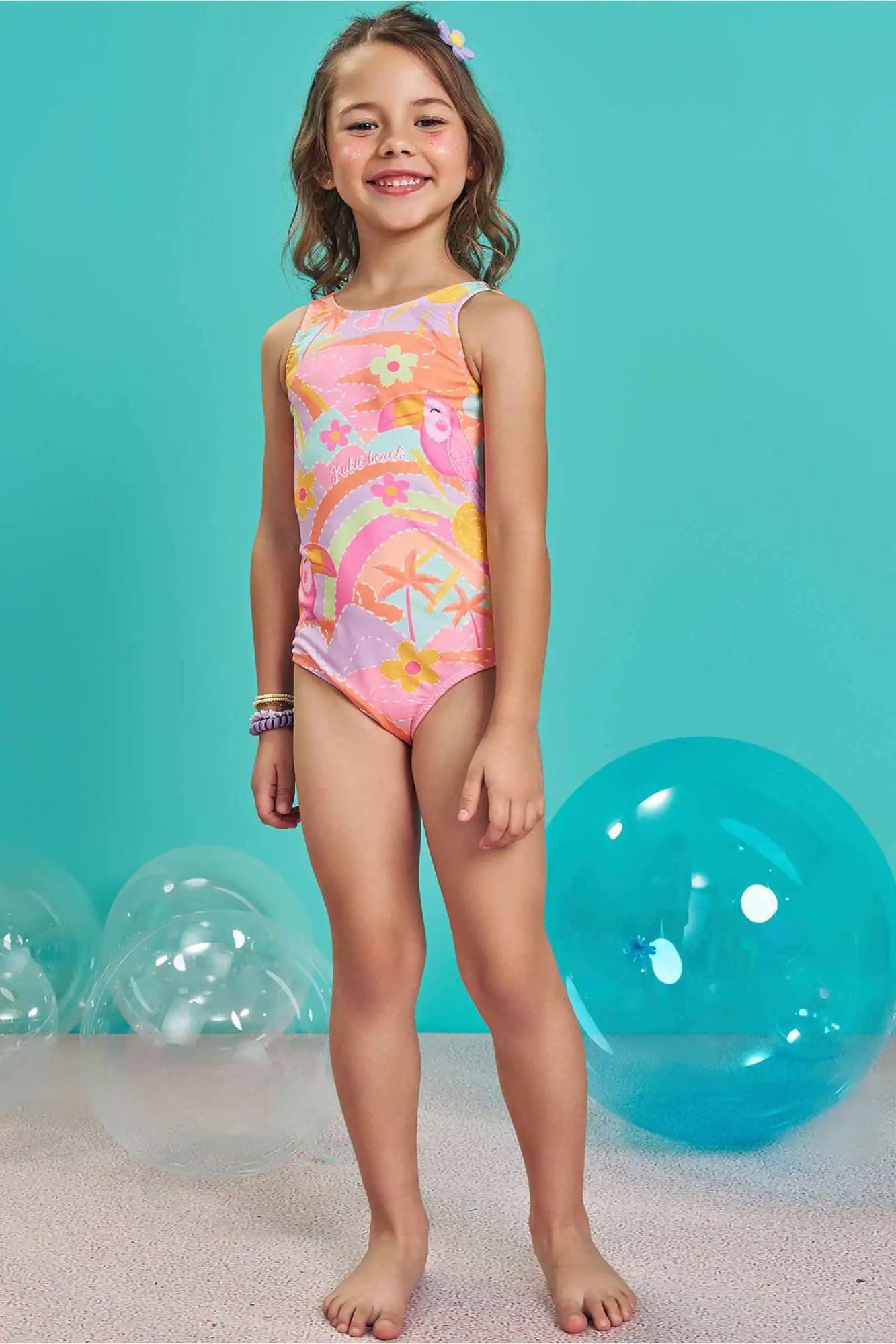 Maiô Infantil Kukiê Verão Colorido Florzinha