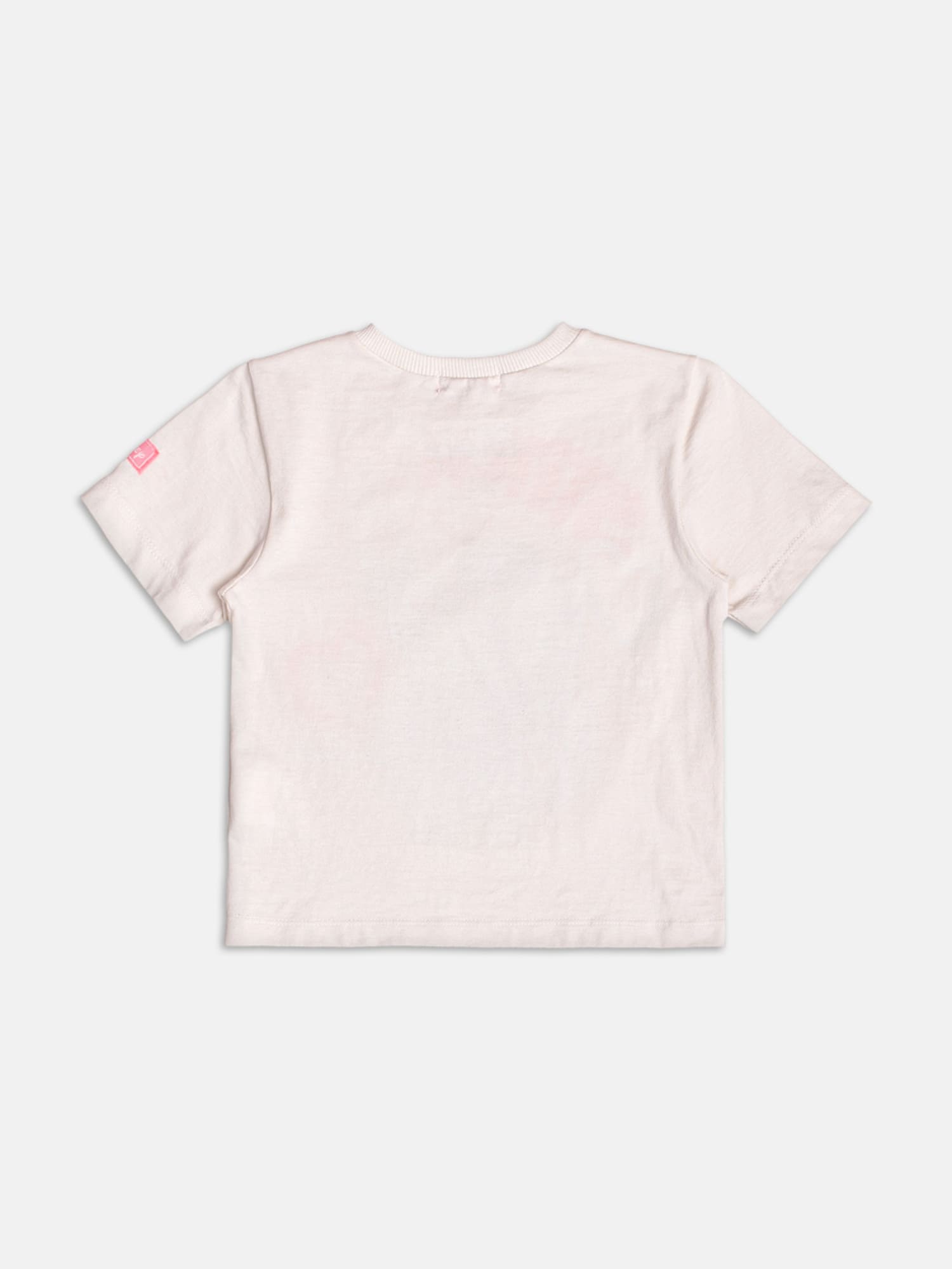 Blusa Infantil Momi Verão Bege Stitch com Strass Disney