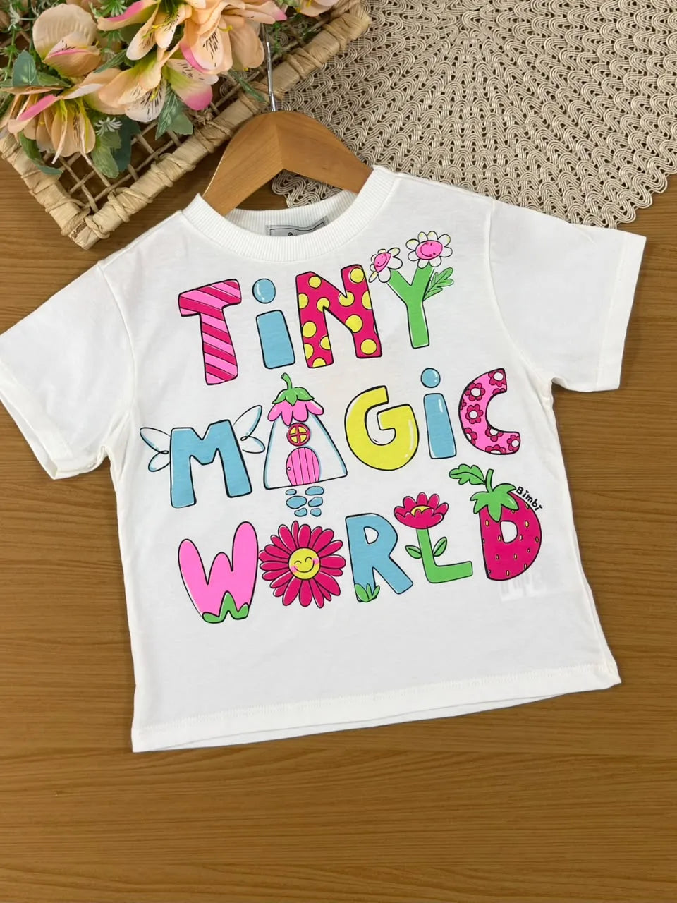 Conjunto Infantil Menina Bimbi Saia em Tule e Blusa Jardim das Fadas