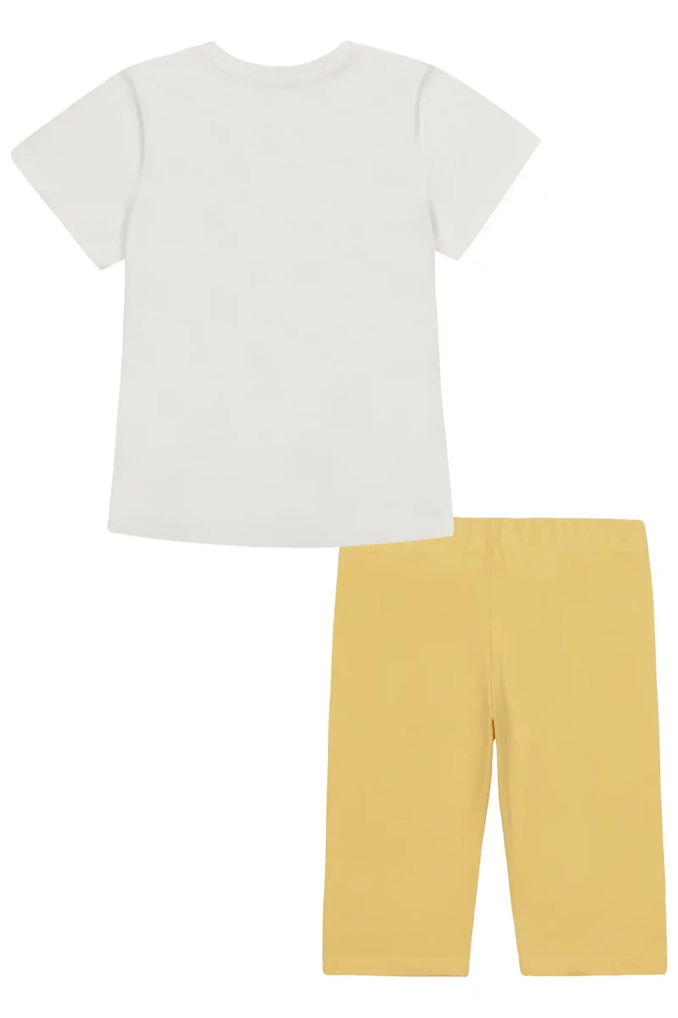 Conjunto Infantil Kukiê com Shorts Ciclista Amarelo e Blusa Manga Curta Sereia