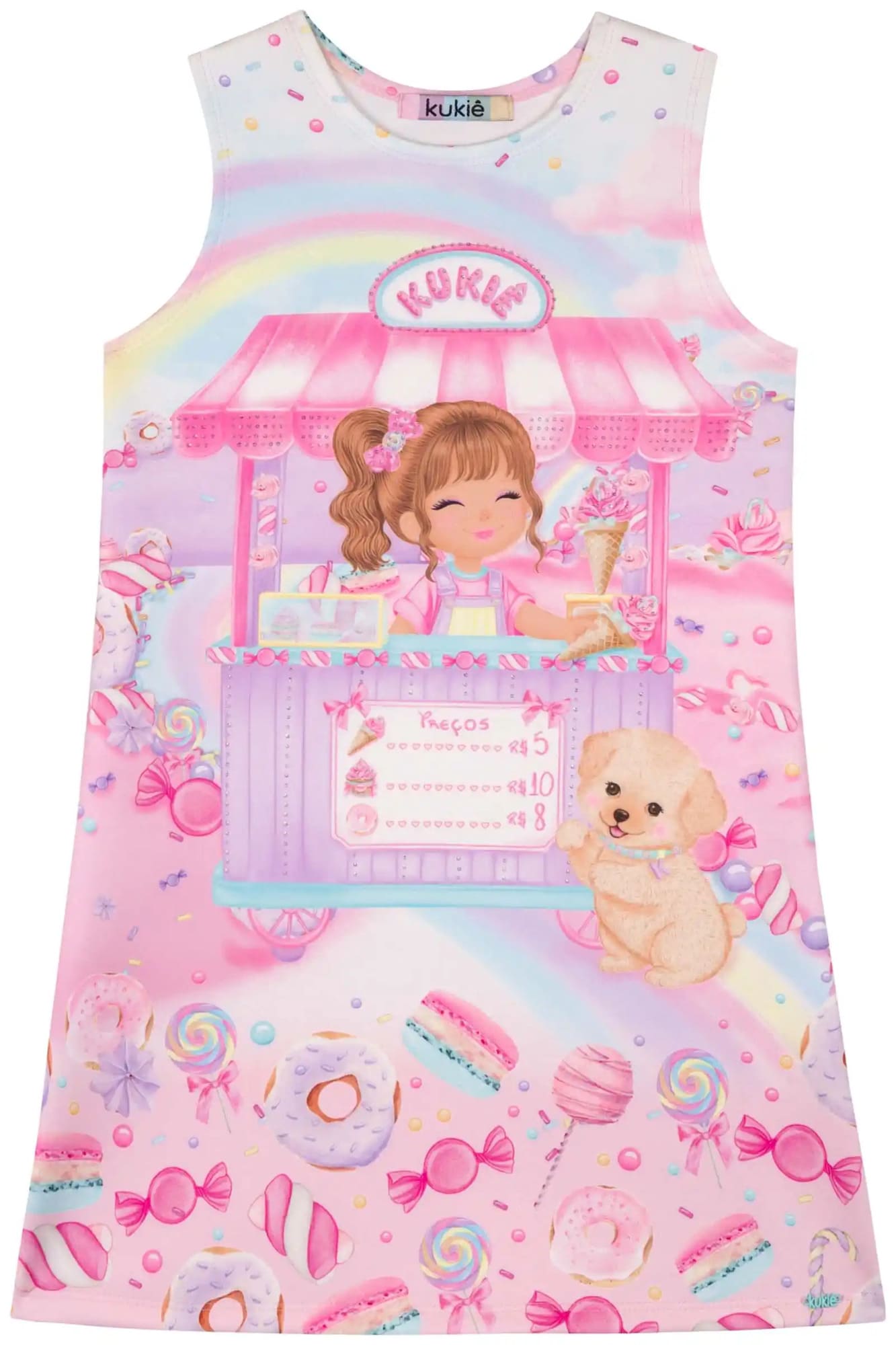 Vestido Infantil Kukiê Verão Rosa Menina Doceira