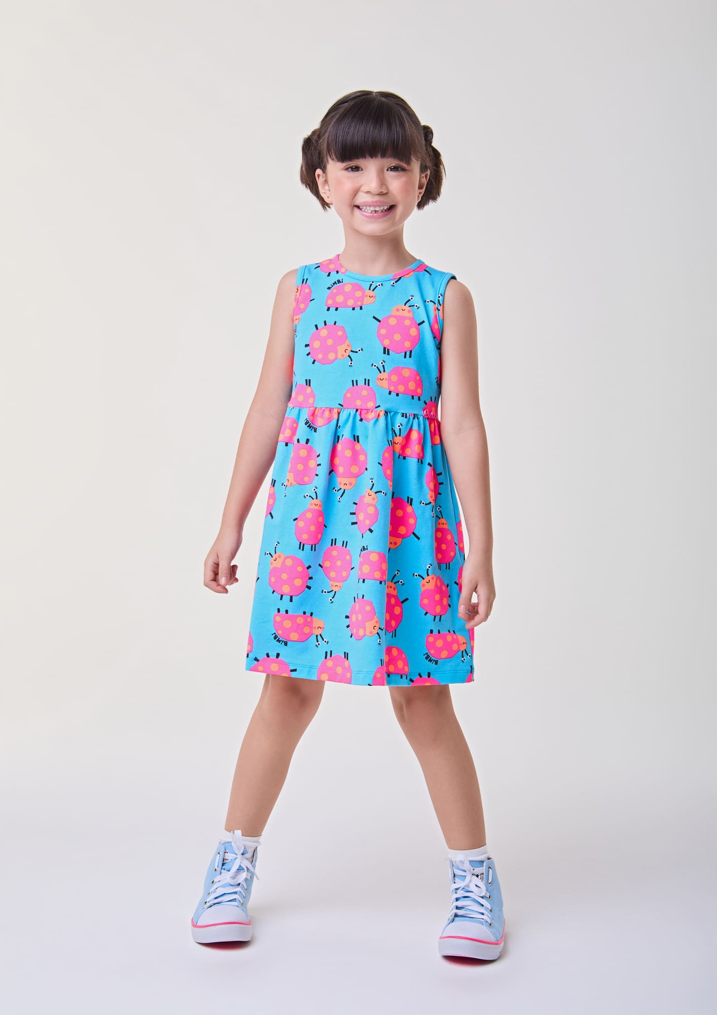 Vestido Infantil Bimbi Verão Azul Joaninha
