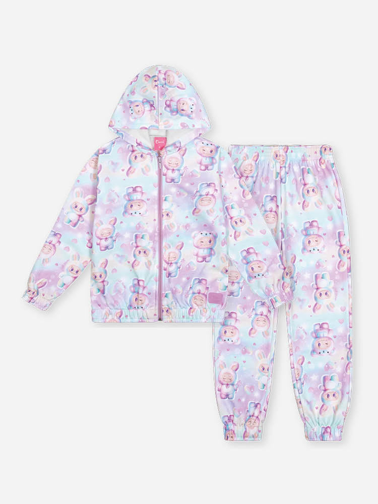 Conjunto Infantil Cinti Inverno com Calça e Jaqueta em Moletom Colorido Labubu