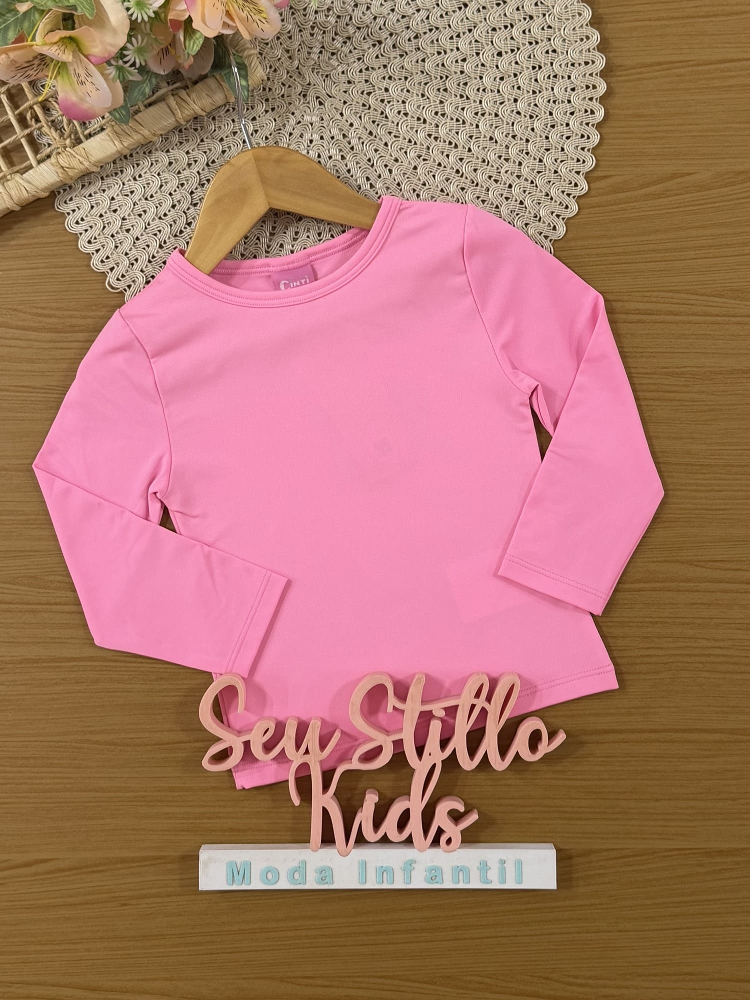 Blusa Infantil Cinti Inverno Manga Longa Térmica Rosa