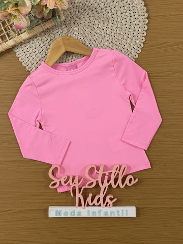 Blusa Infantil Cinti Inverno Manga Longa Térmica Rosa