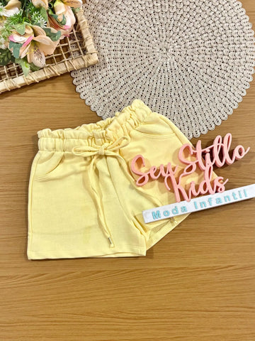 Shorts Infantil Menina Kukiê Amarelo