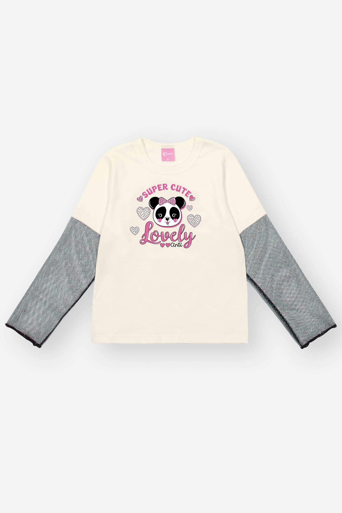 Conjunto Infantil Cinti Inverno Shorts e Blusa Pandinha
