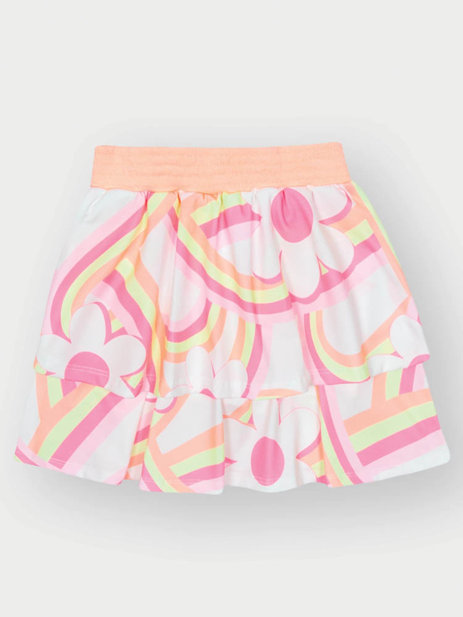Conjunto Infantil Cinti Verão com Shorts e Blusa Branca Arco-íris Floral