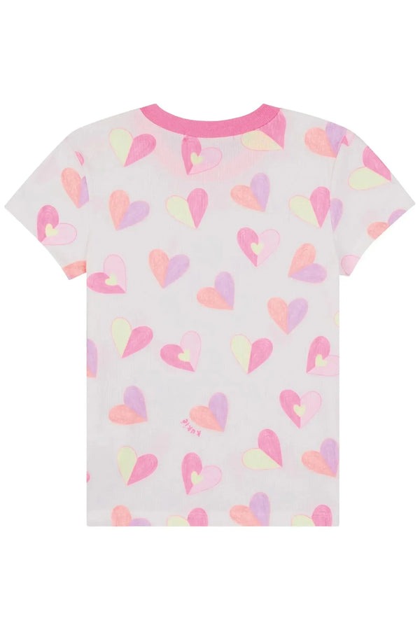 Blusa Infantil Kukiê Verão Off White Corações