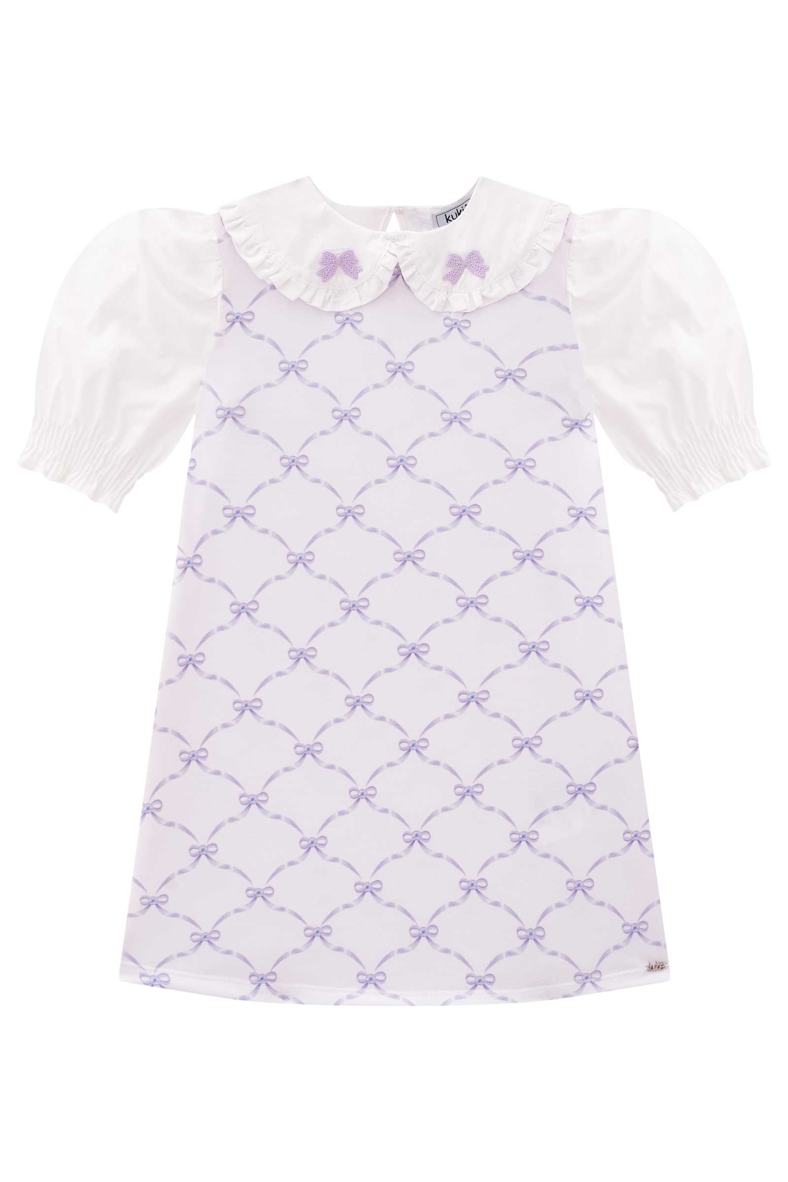 Vestido Infantil Kukie Verão Lilás Lacinhos