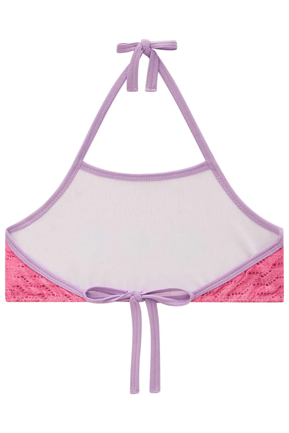 Biquíni Infantil Kukie Rosa Crochê Florzinha