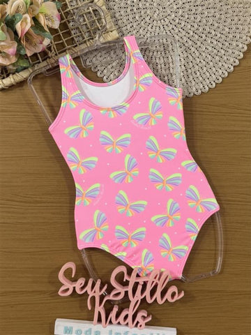 Maiô Infantil Kukiê Verão Rosa Borboletas