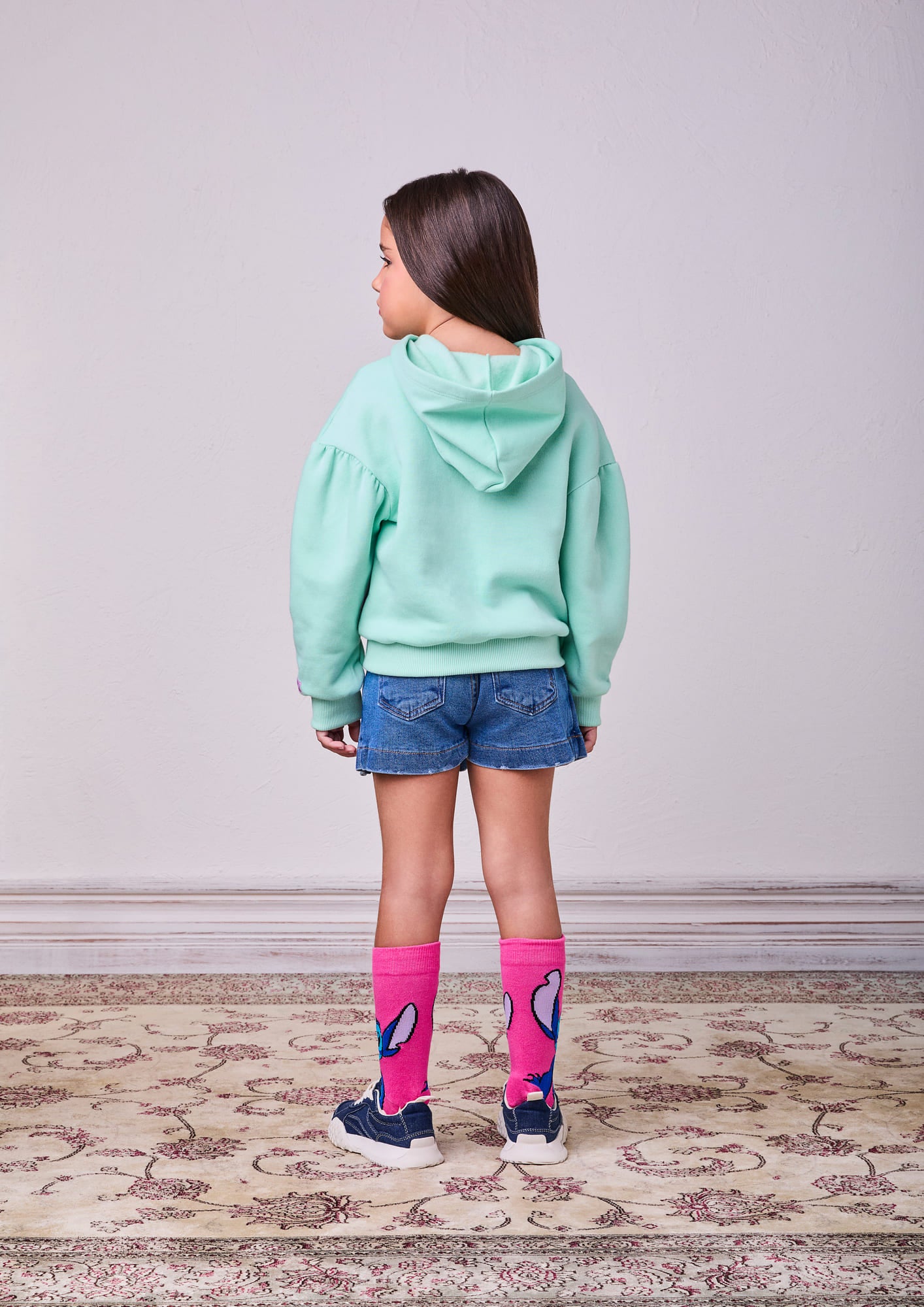 Moletom Infantil Animê Inverno Verde Flanelado Angel Disney