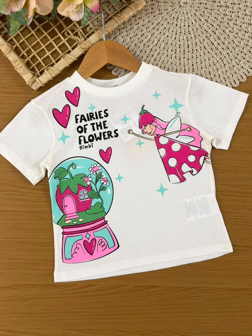 Conjunto Infantil Menina Bimbi Shorts Azul e Blusa Fadinha