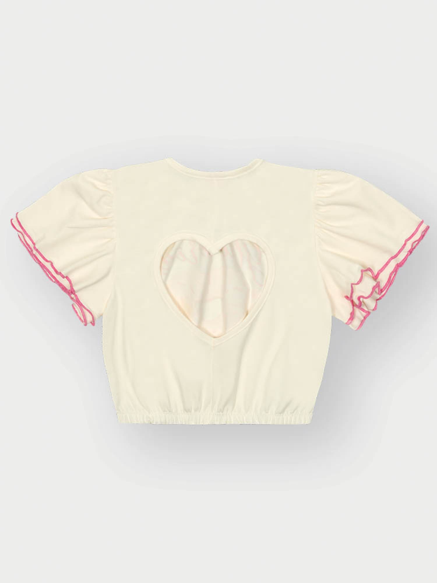 Conjunto Infantil Cinti Verão com Shorts Colorido e Blusa Branca Rosquinha