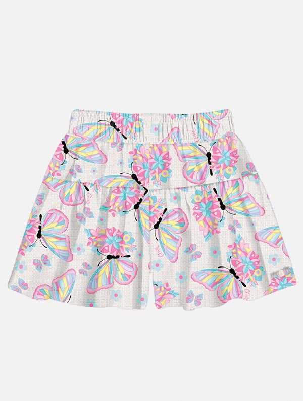 Conjunto Infantil Cinti Verão Shorts e Blusa Borboleta Rosa