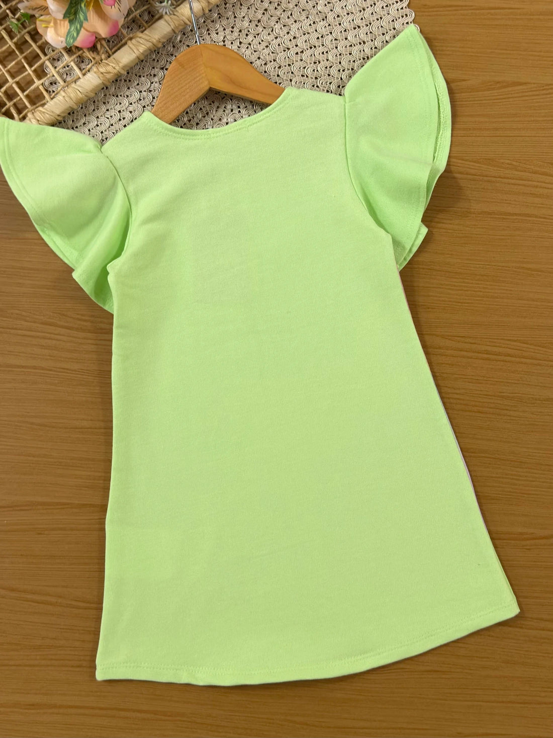 Vestido Infantil Kukiê Verde Fadinha Arco-íris