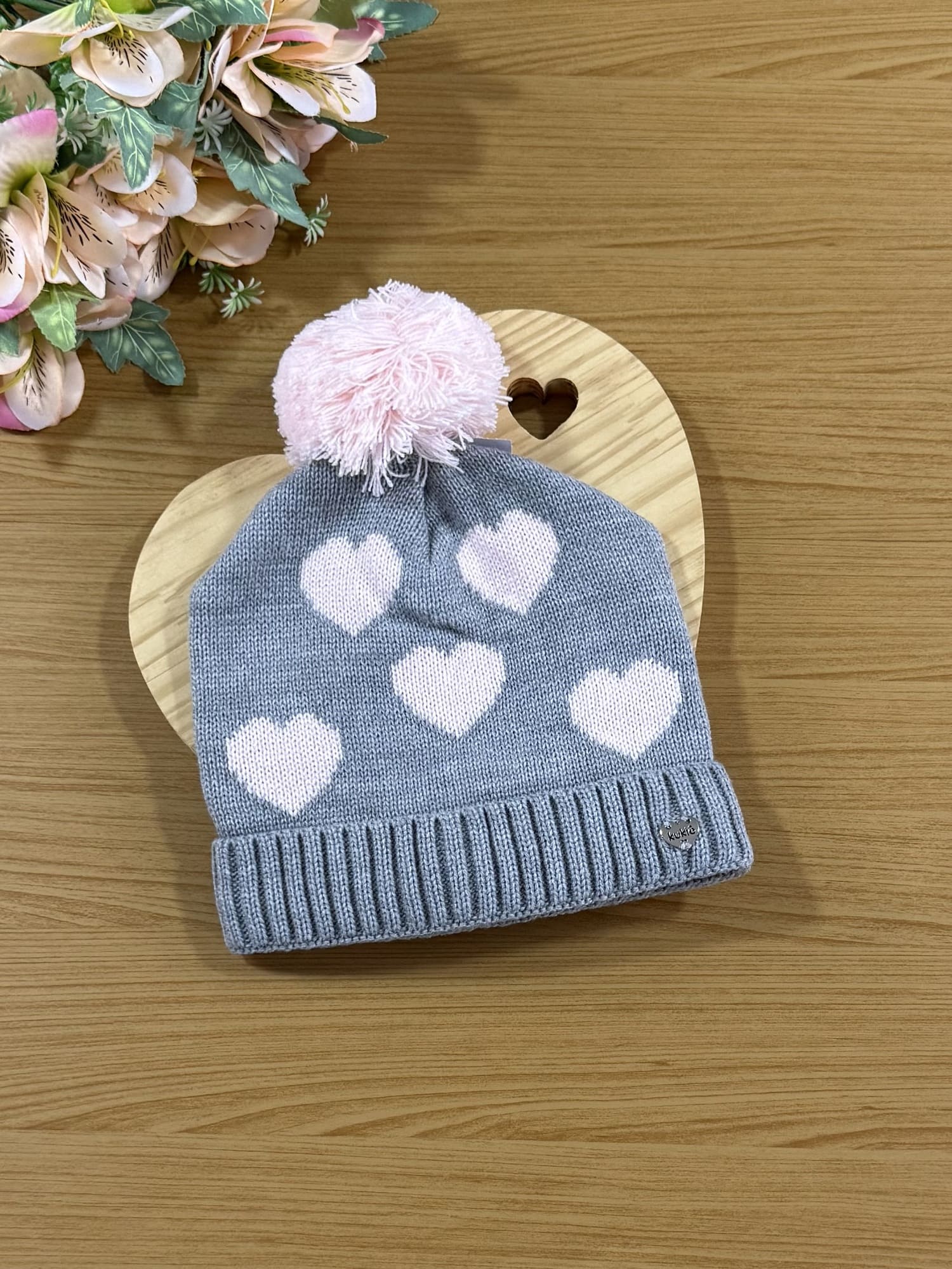Gorro Infantil Kukie Inverno Tricot Corações