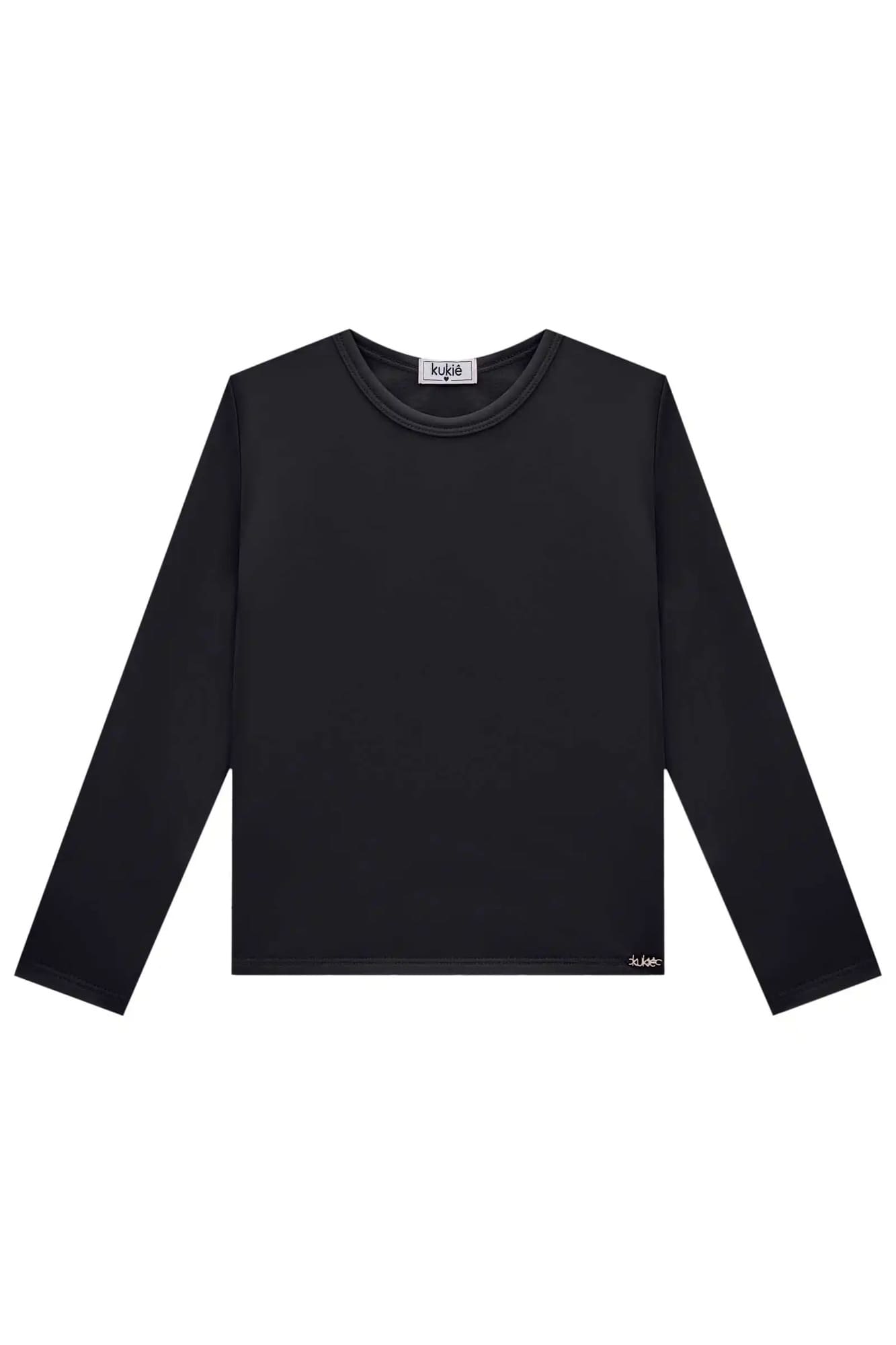 Blusa Infantil Kukiê Inverno Manga Longa Térmica Preta