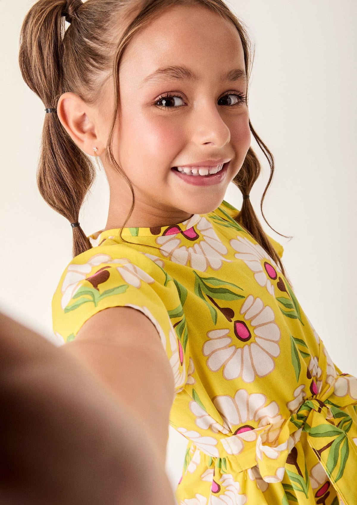 Vestido Infantil Bimbi Amarelo Florzinhas