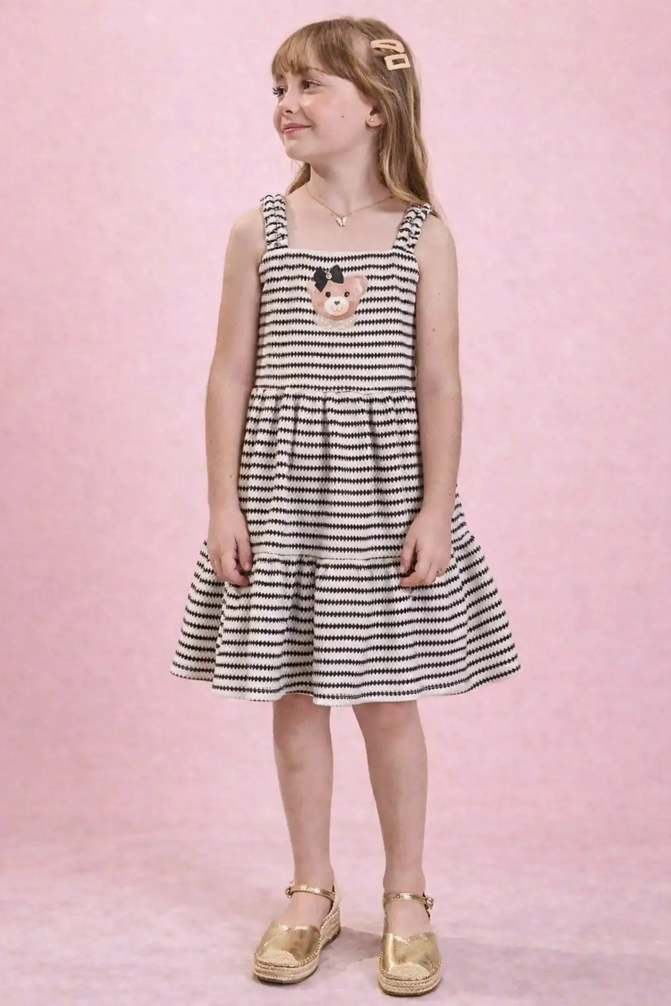 Vestido Infantil Kukie Com Alça Ursinha Teddy