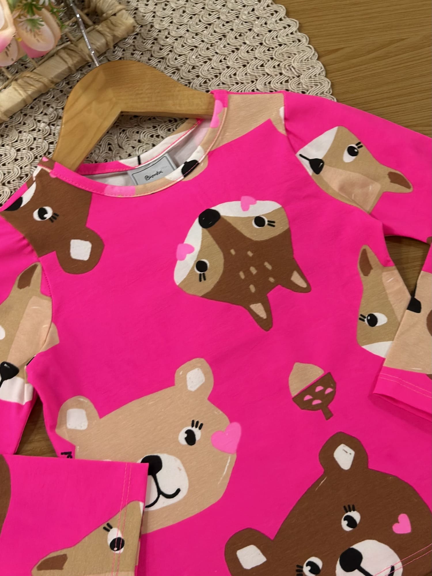 Blusa Infantil Bimbi Inveno Manga Longa Rosa Bichinhos
