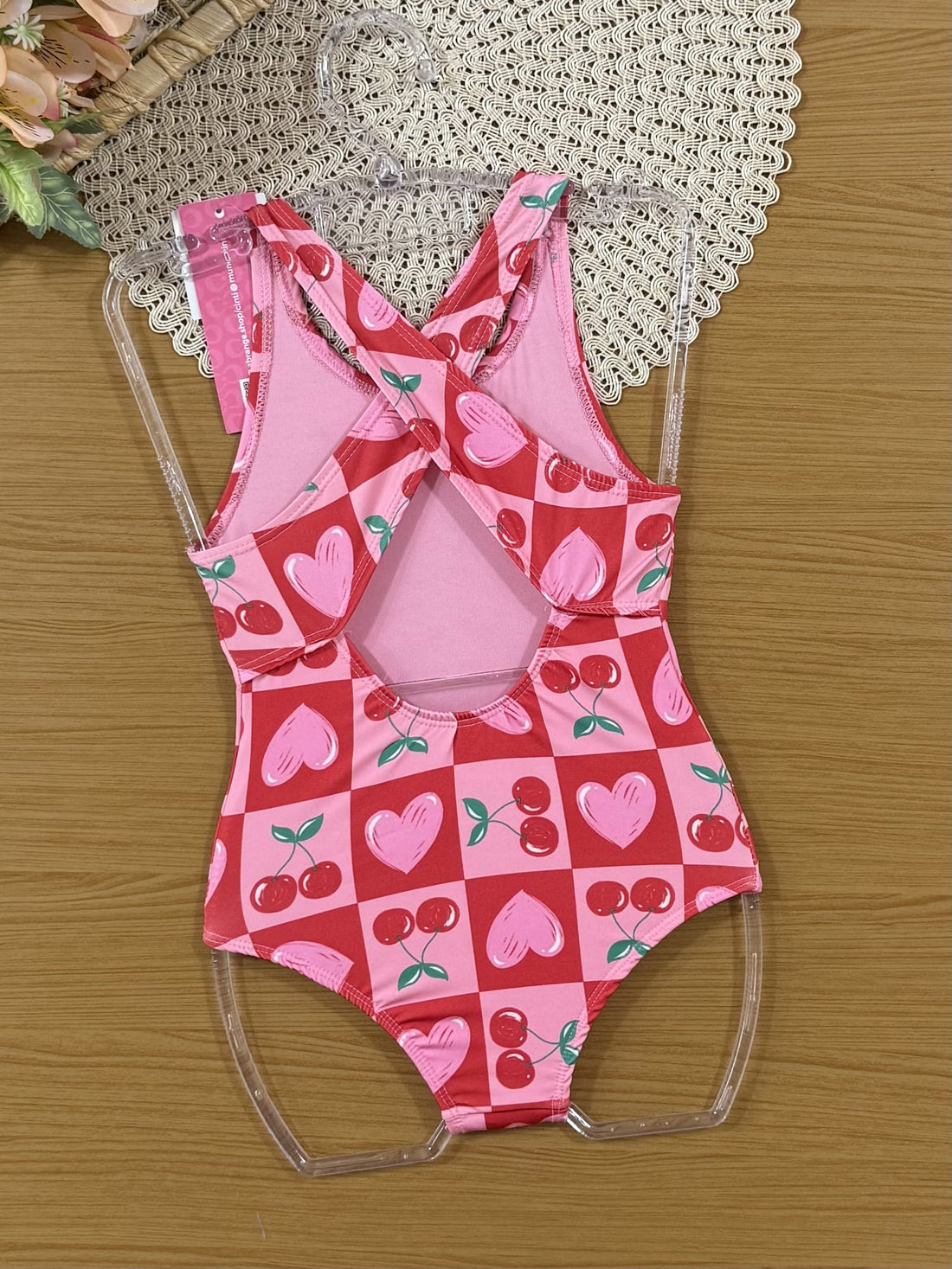 Maiô Infantil Cinti Verão Rosa Cerejinha