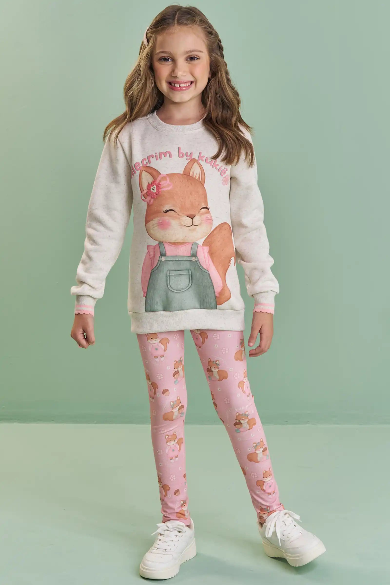 Casaco Infantil Kukiê Inverno Flanelado Off White Esquilinha