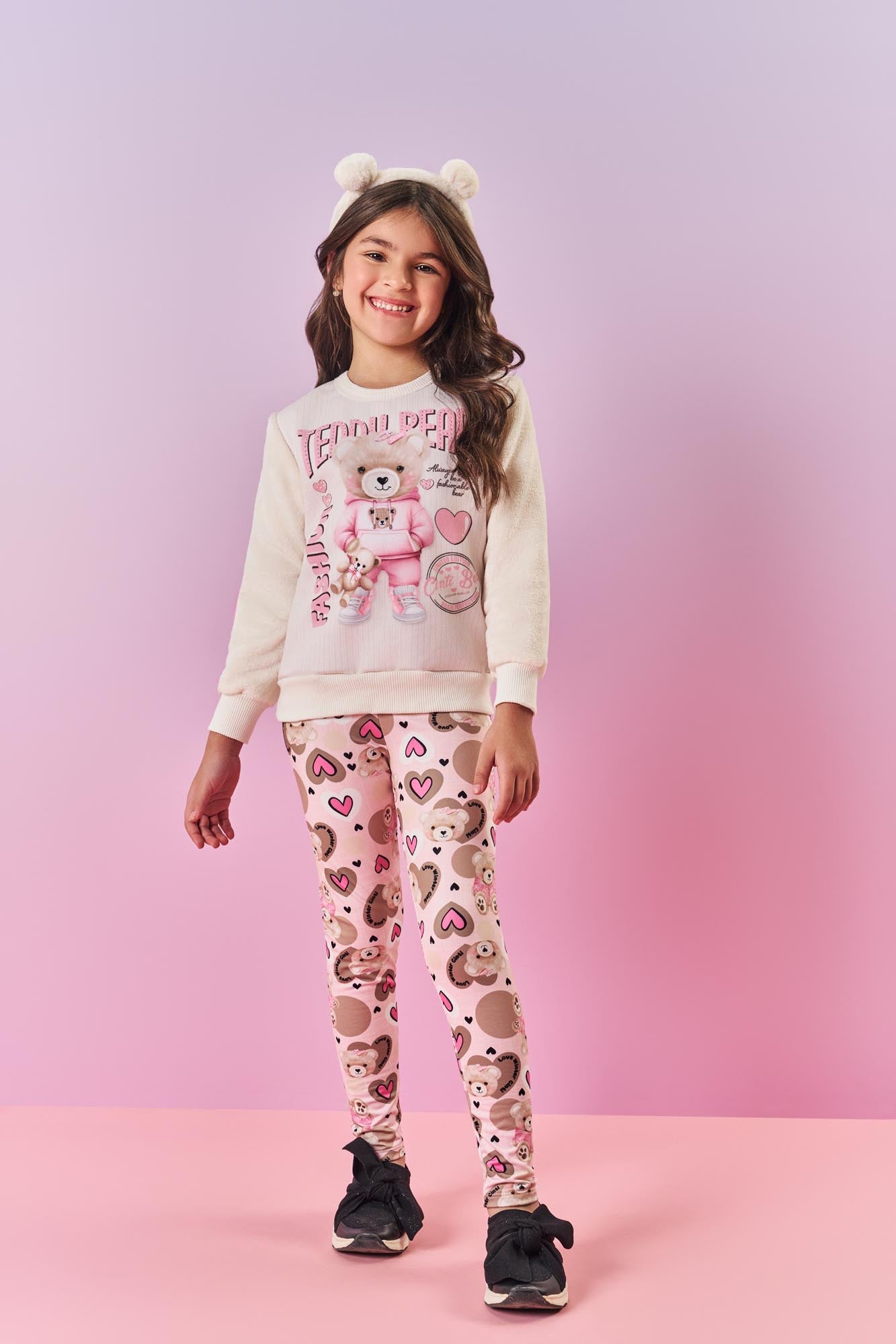 Casaco Infantil Cinti Inverno Off White Ursinha