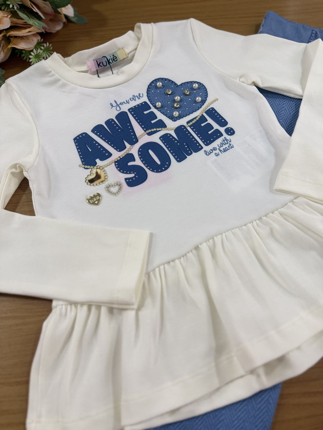 Conjunto Infantil Kukiê Inverno com Calça Legging e Blusa Manga Longa Awesome