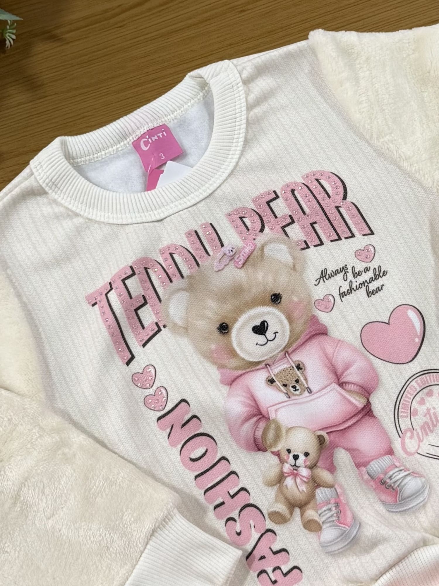 Casaco Infantil Cinti Inverno Off White Ursinha