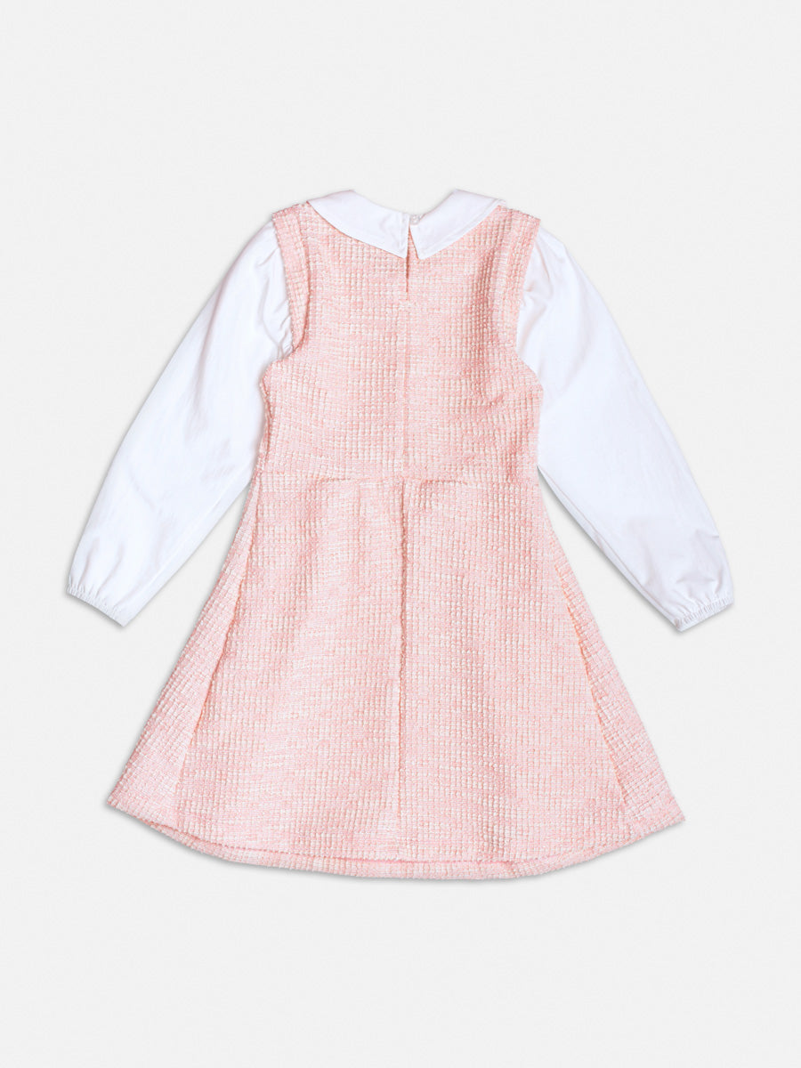 Vestido Infantil Momi Inverno Rosa com Gola