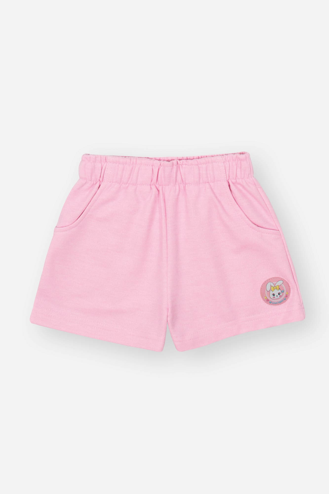 Conjunto Infantil Cinti Inverno Shorts Colete Rosa e Blusa Coelhinha