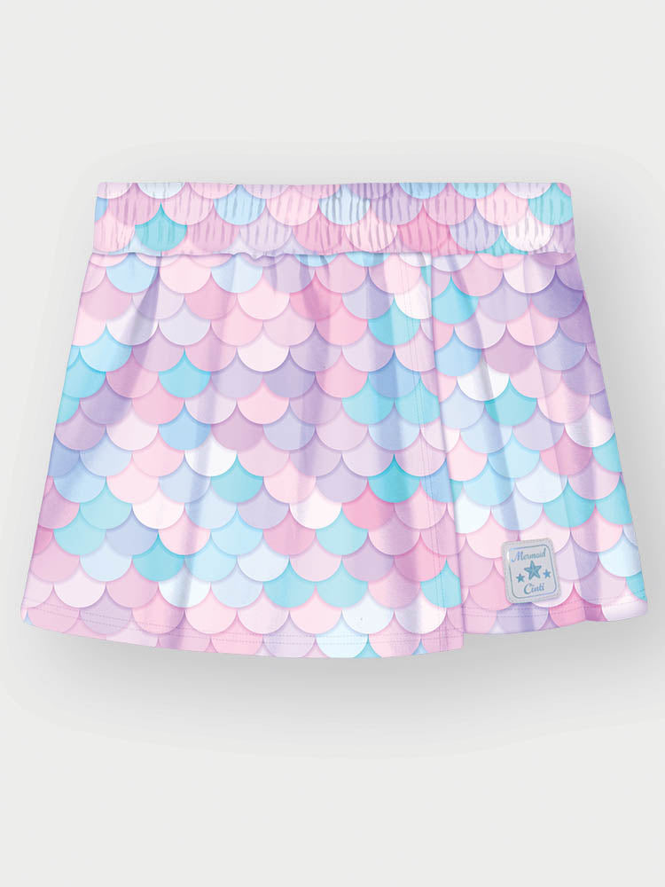 Conjunto Infantil Cinti Verão com Short Saia e Blusa Azul Água Viva