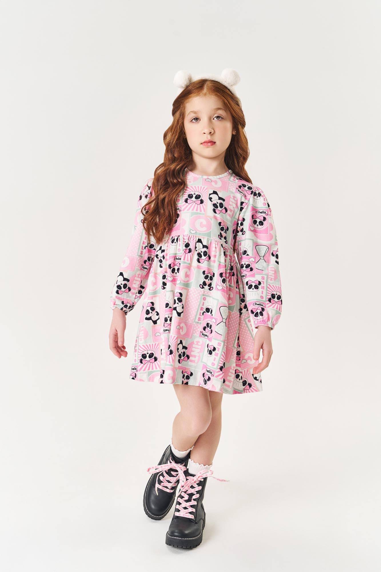 Vestido Infantil Cinti Inverno Cotton Panda